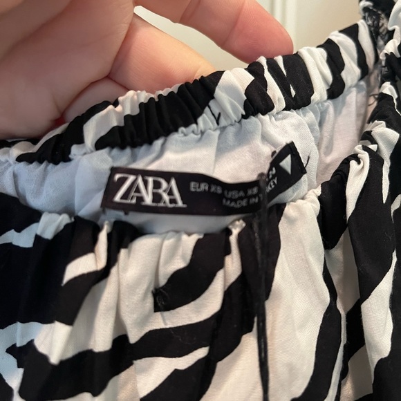 ZARA NWT Zebra Print Long Sleeve Dress Ladies Size XS Lined Square Neck and Back - Picture 6 of 10